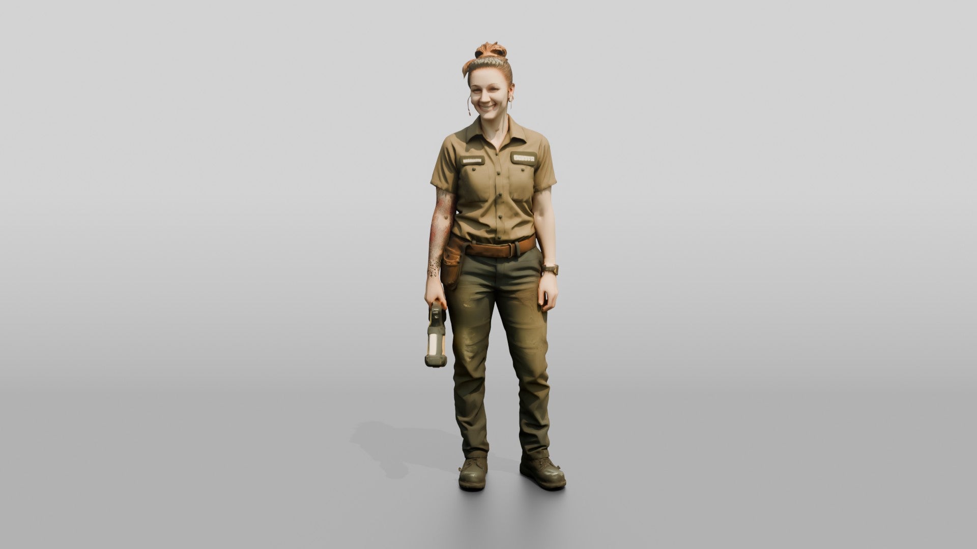 Mechanic Holding a Shop Flashlight