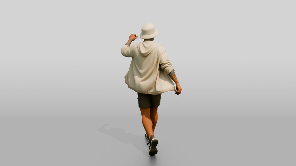 Man Shaking Out Open Linen Hoodie
