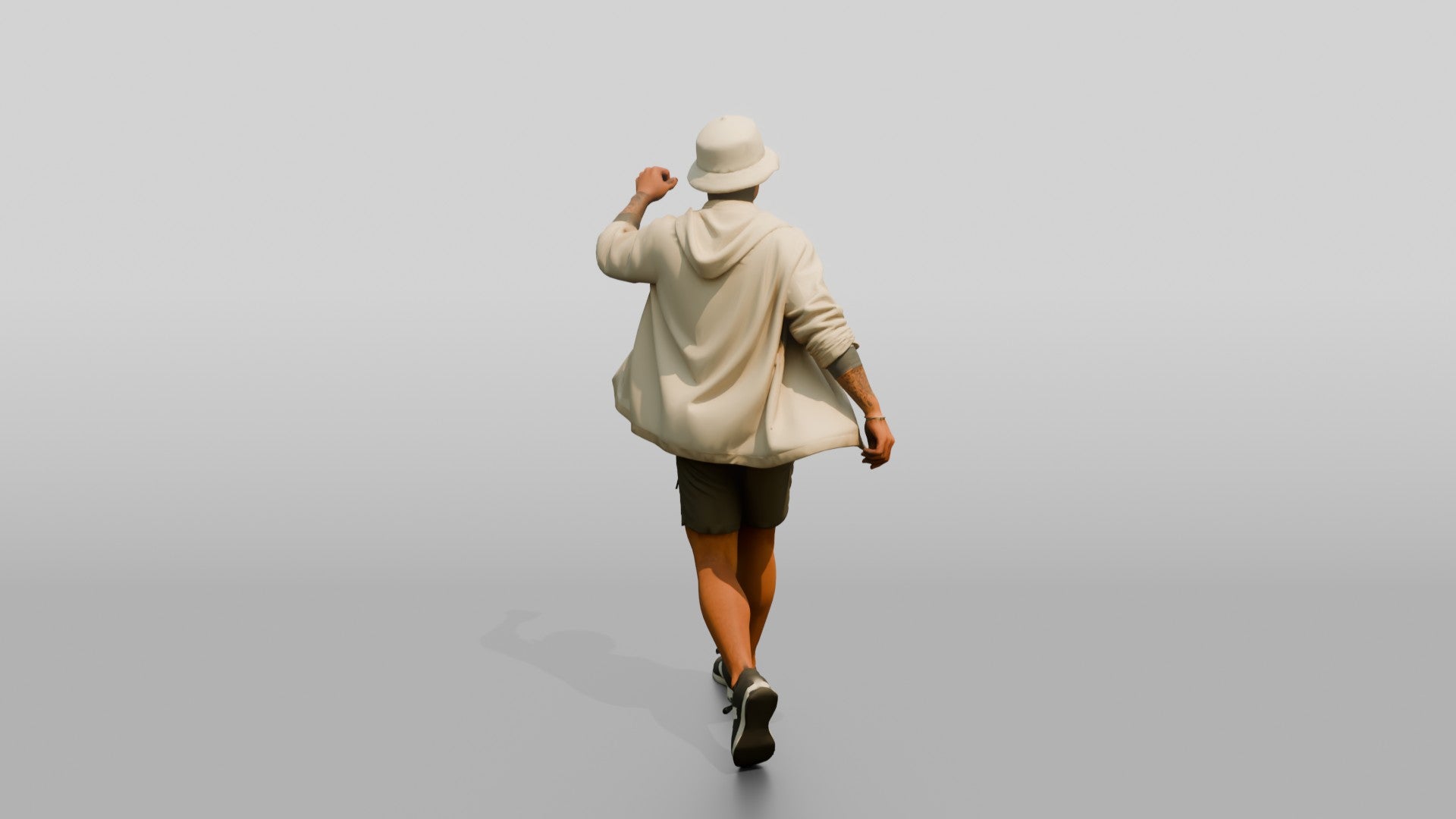 Man Shaking Out Open Linen Hoodie