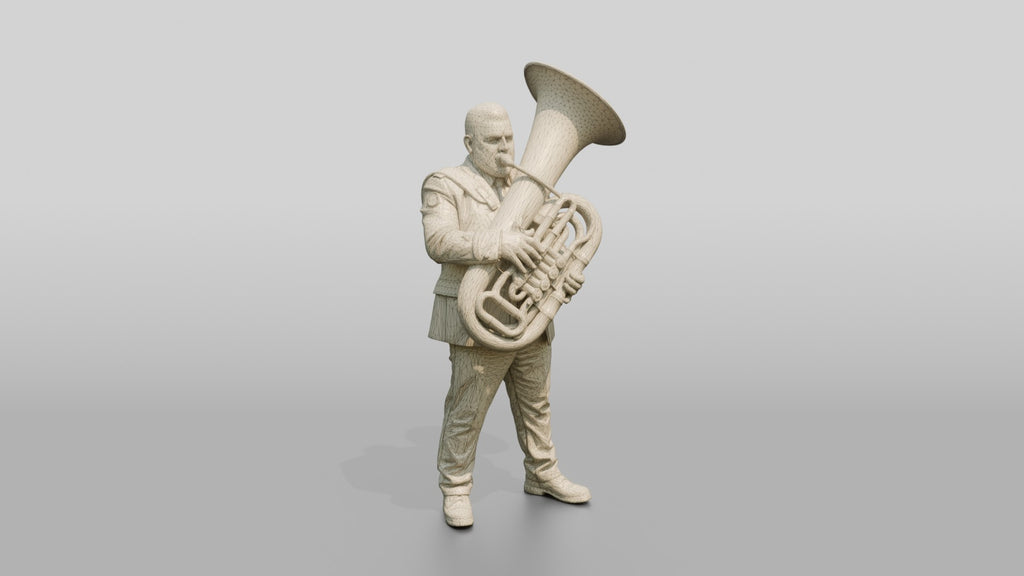 Tubist Carrying Brass Tuba