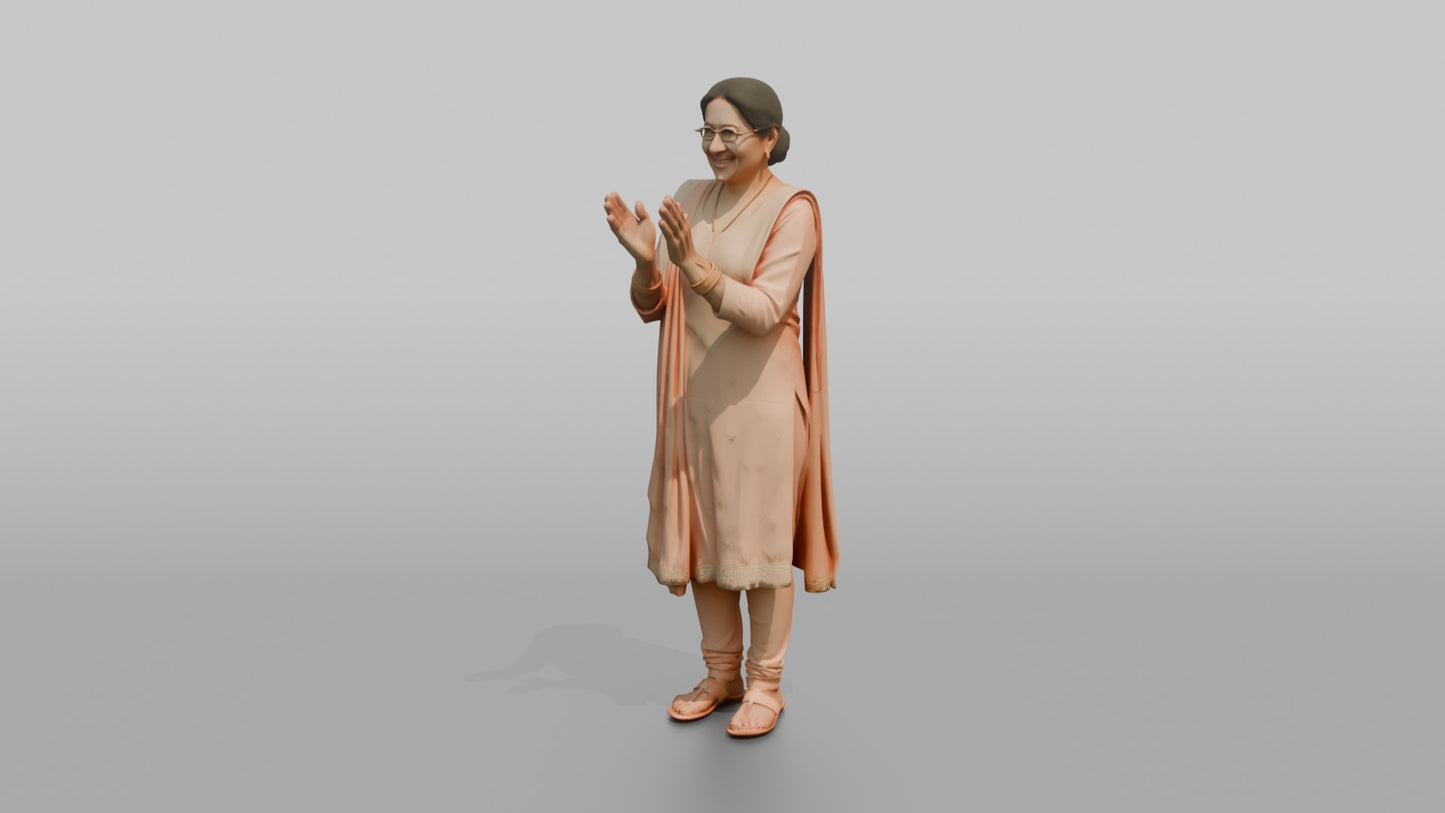 South Asian Wedding Guest Clapping Happily