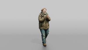 Protester Woman Clapping and Cheering - 3D character model, view 1