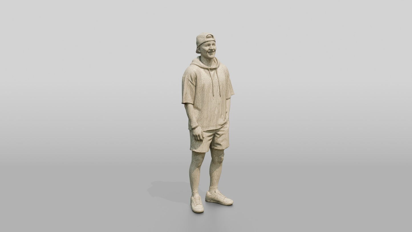 Latino Man Relaxed Pose in Terry Cloth Hoodie