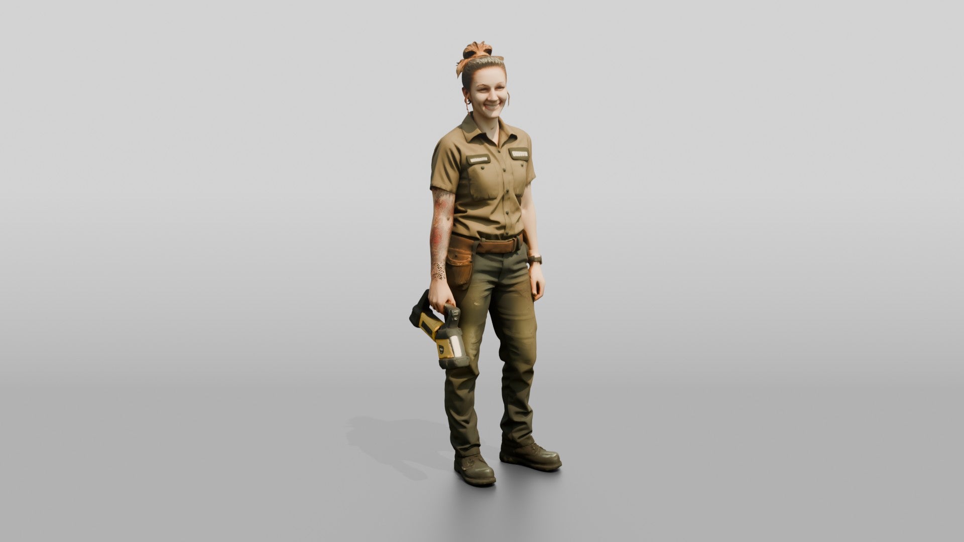 Mechanic Holding a Shop Flashlight