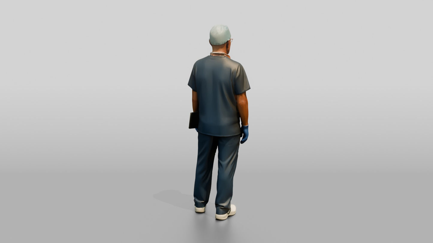 Older White Man Doctor Standing