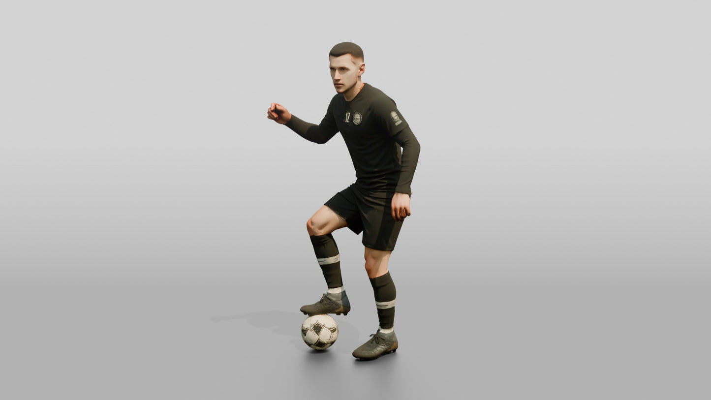 Soccer Player Trapping Ball Under Sole