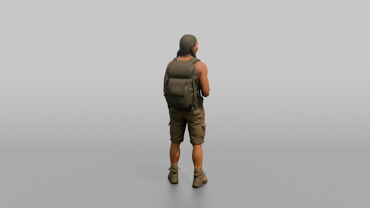 Hiker Giving a Thumbs-Up - 3D character model, view 3