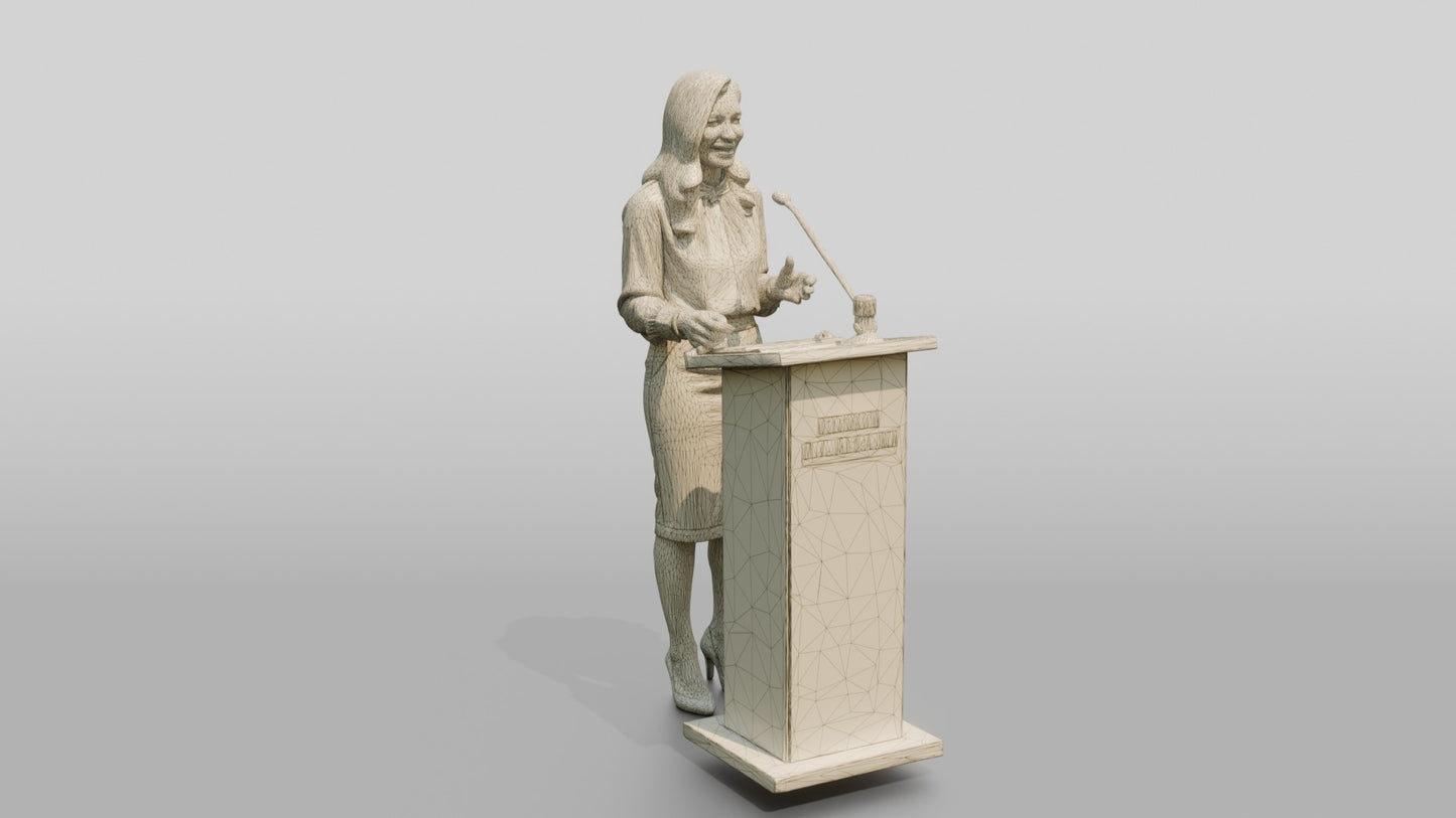 Woman Giving a Presentation at a Podium