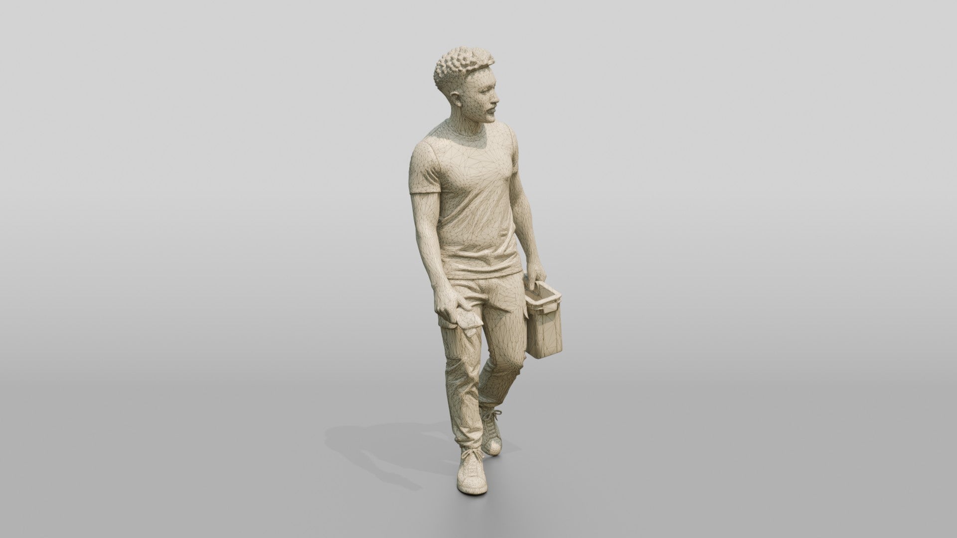 Man Carrying Plastic Crate