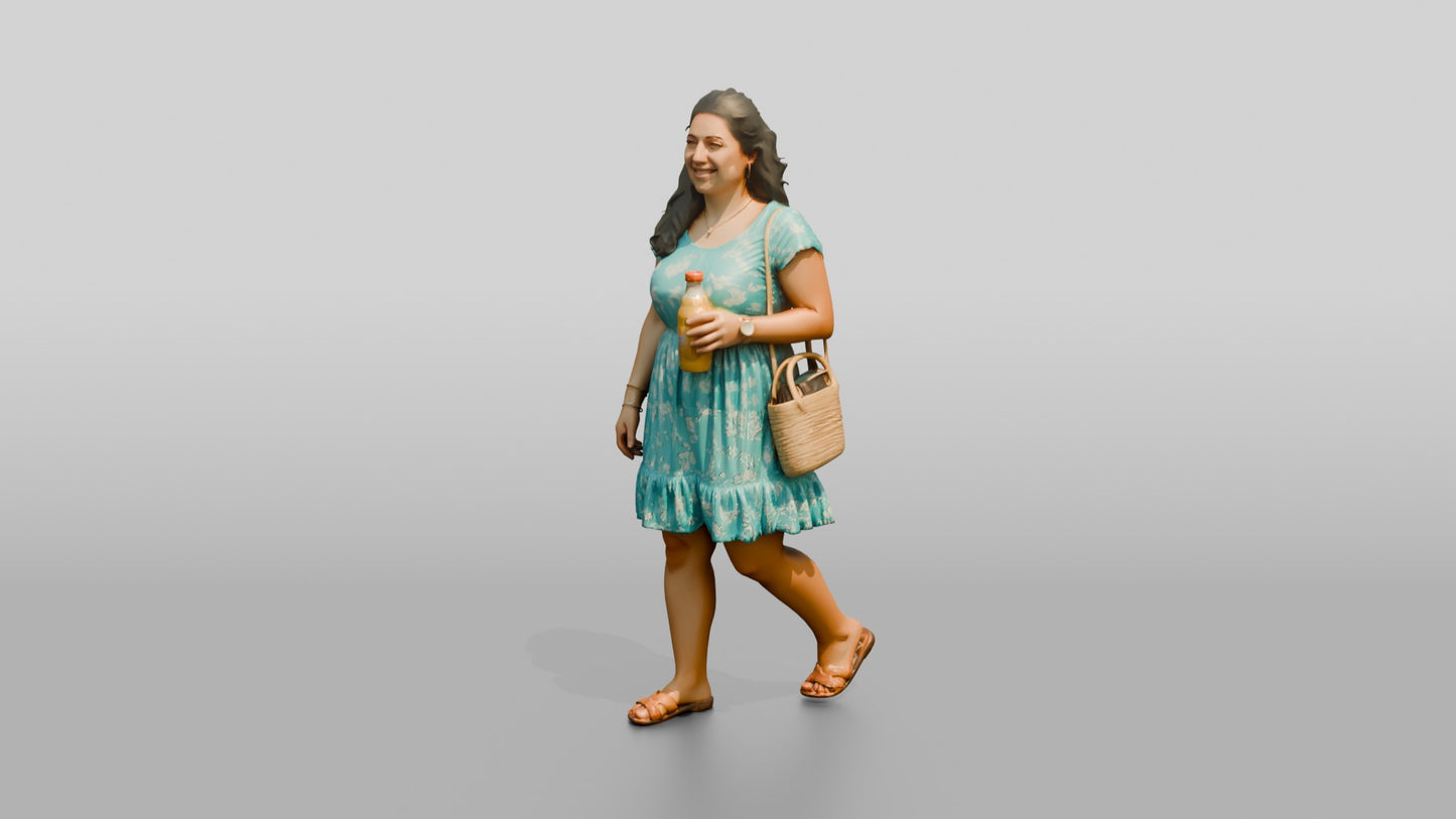 Plus-Size Greek Young Woman Holding a Cold Soda
