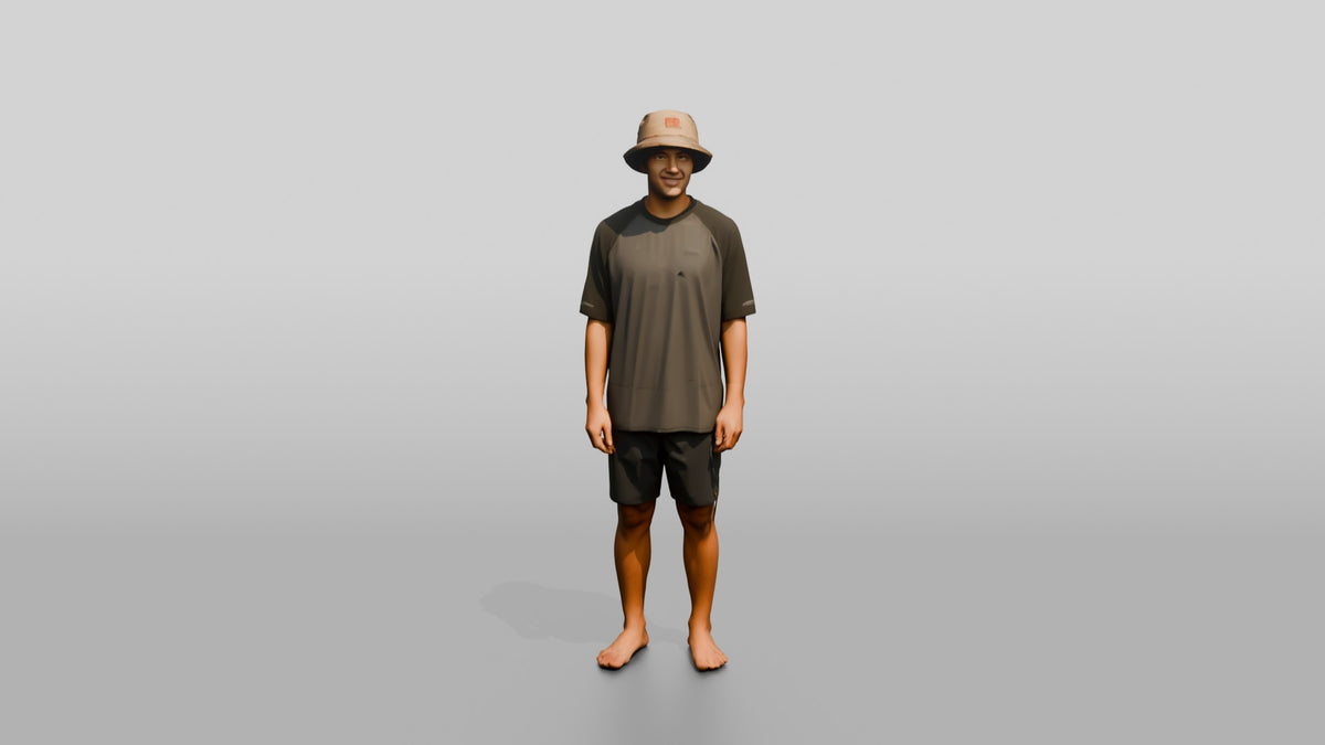 Man Turning to Show Outfit Profile - 3D character model, view 5