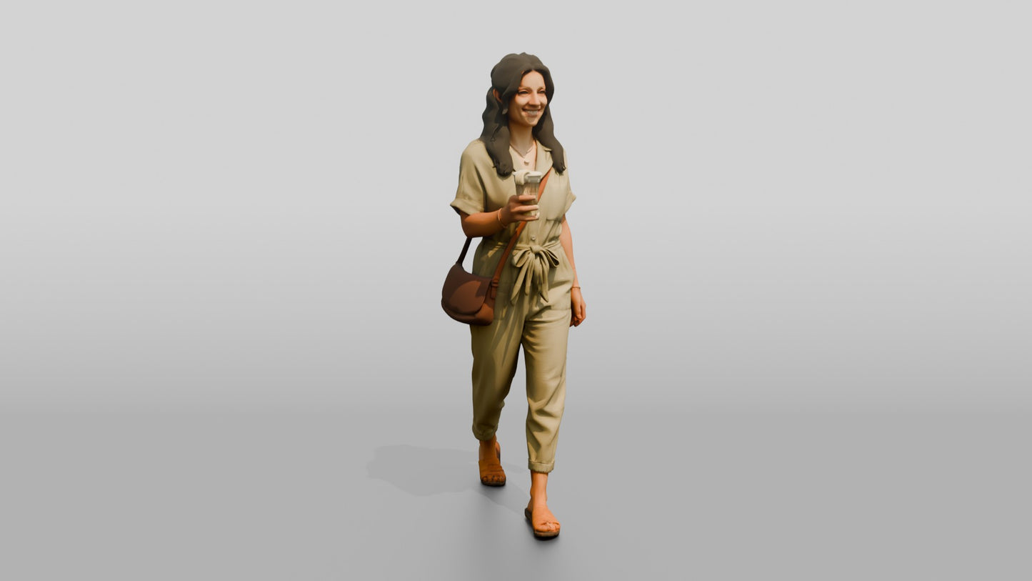 Petite Greek Woman Carrying Fresh Lemonade