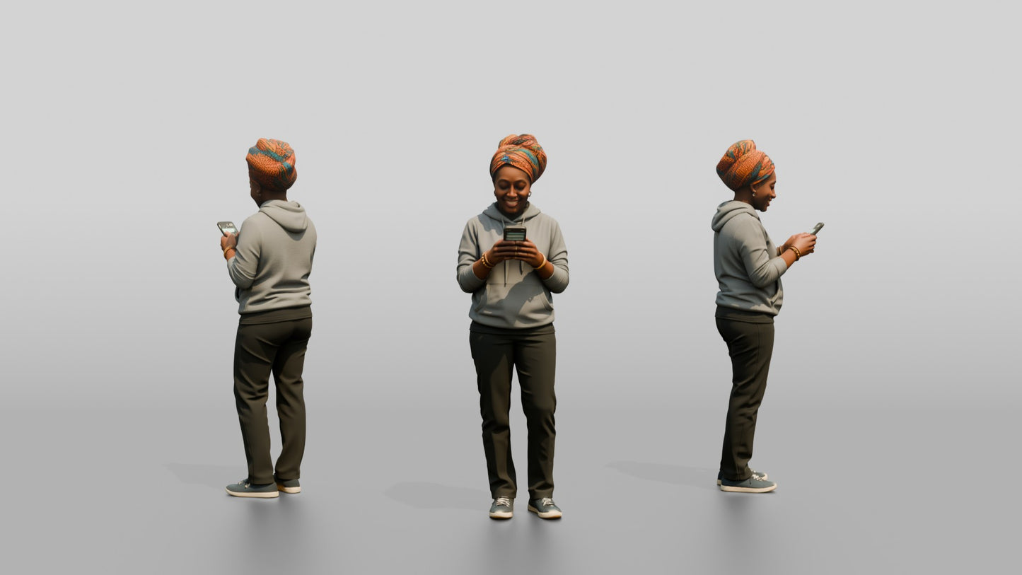 West African Female On The Phone