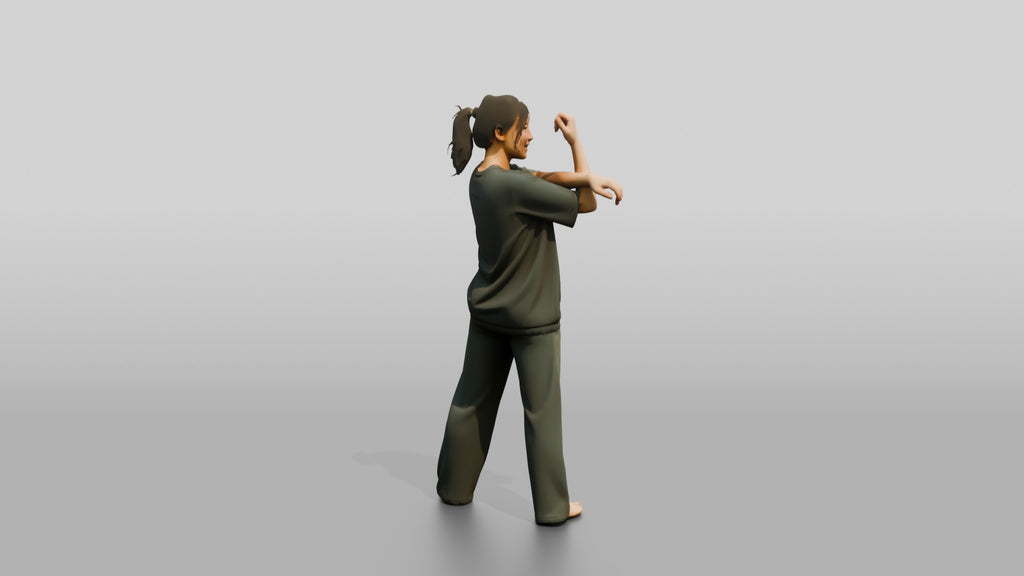 Woman Stretching Torso Twist
