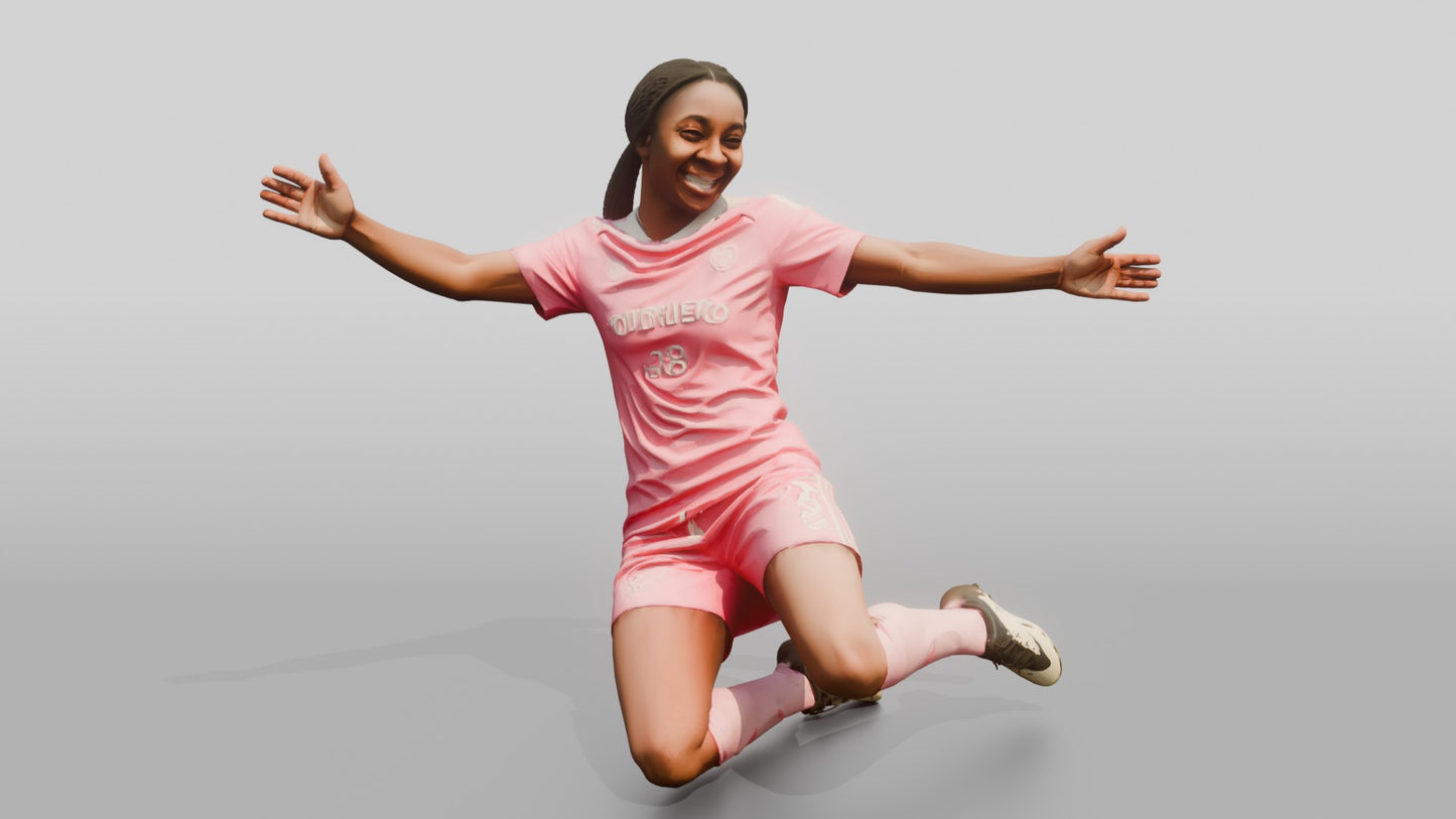 Soccer Player One-Knee Slide Celebration