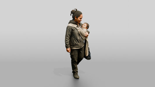 Southeast Asian Female Walking - 3D character model, view 1