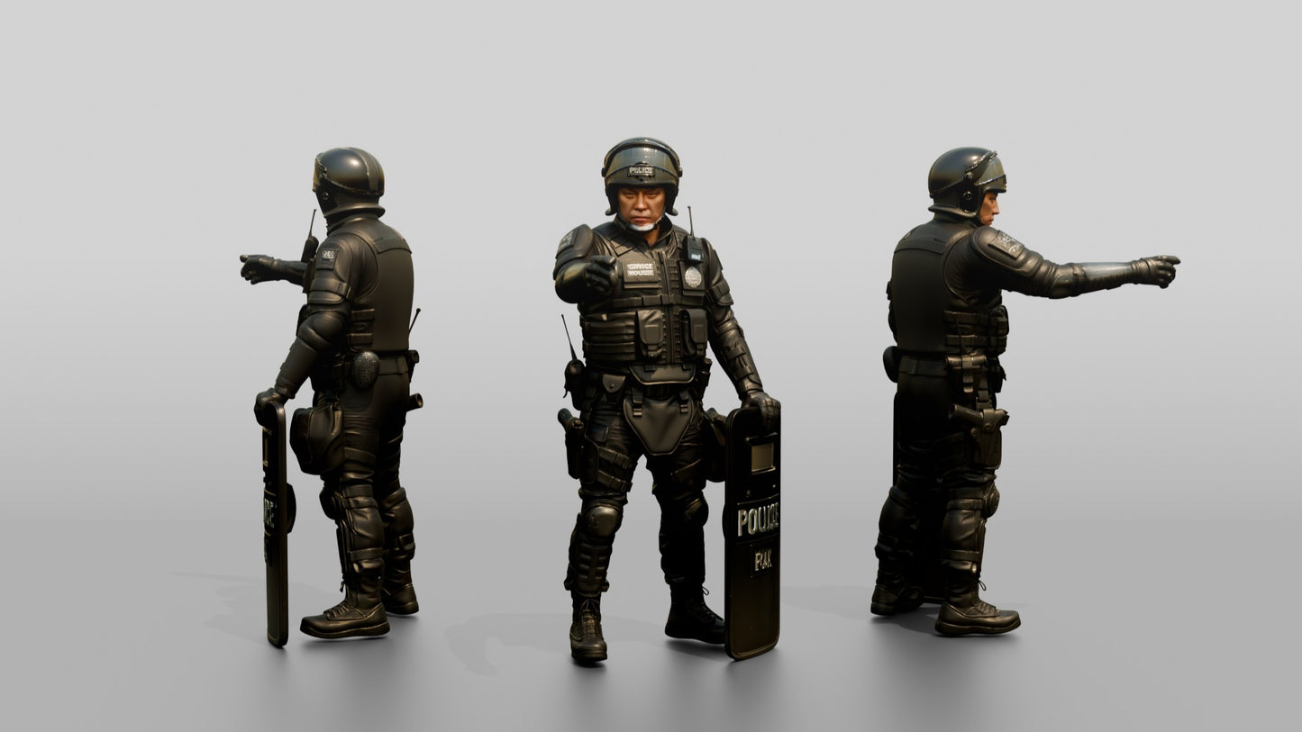 Riot Police Officer with Shield