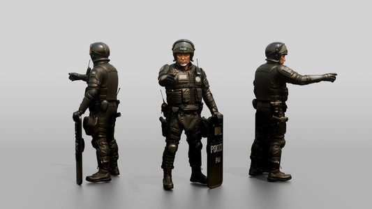 Riot Police Officer with Shield