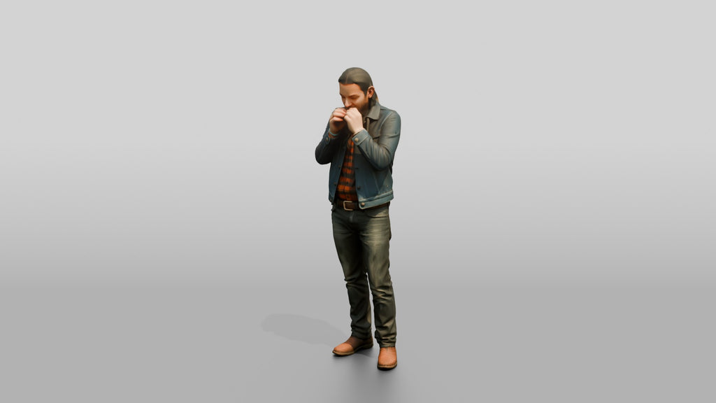 Homeless Man Playing a Harmonica