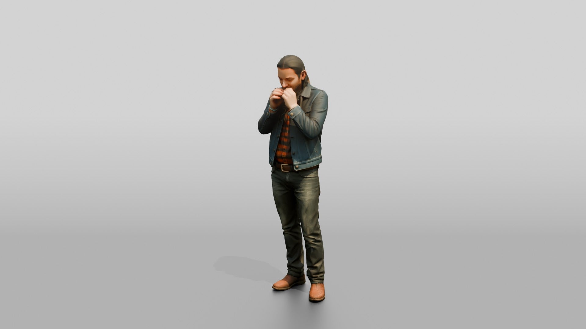 Homeless Man Playing a Harmonica