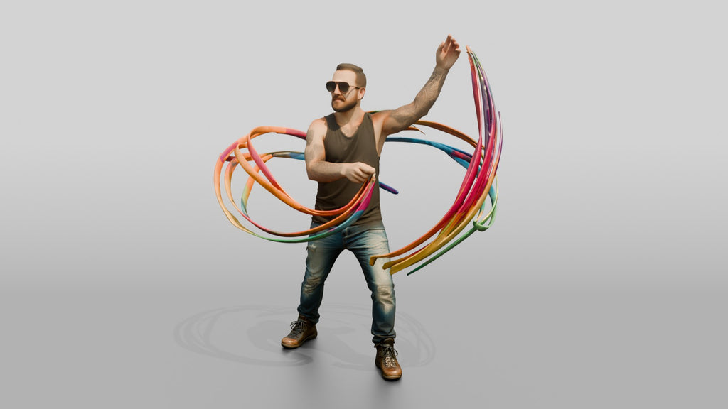 Man Dancing with Festival Ribbons