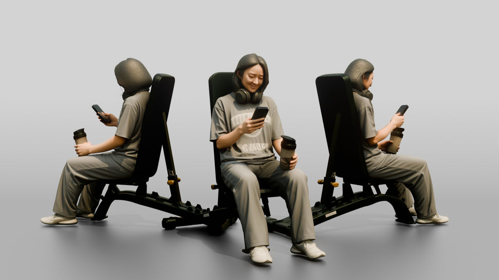 Woman Sitting with Shaker and Phone