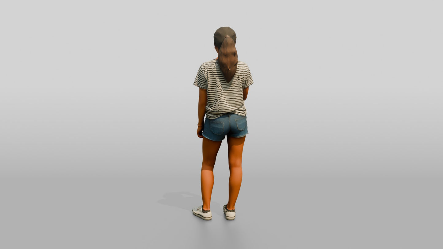 Tall Spanish Teenage Girl Eating an Ice Pop