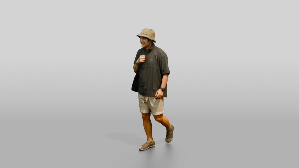 Man Unzipping High Collar of Surf Shirt