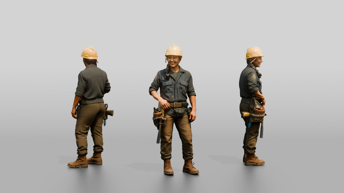 Construction Worker Woman 98 - 3D character model