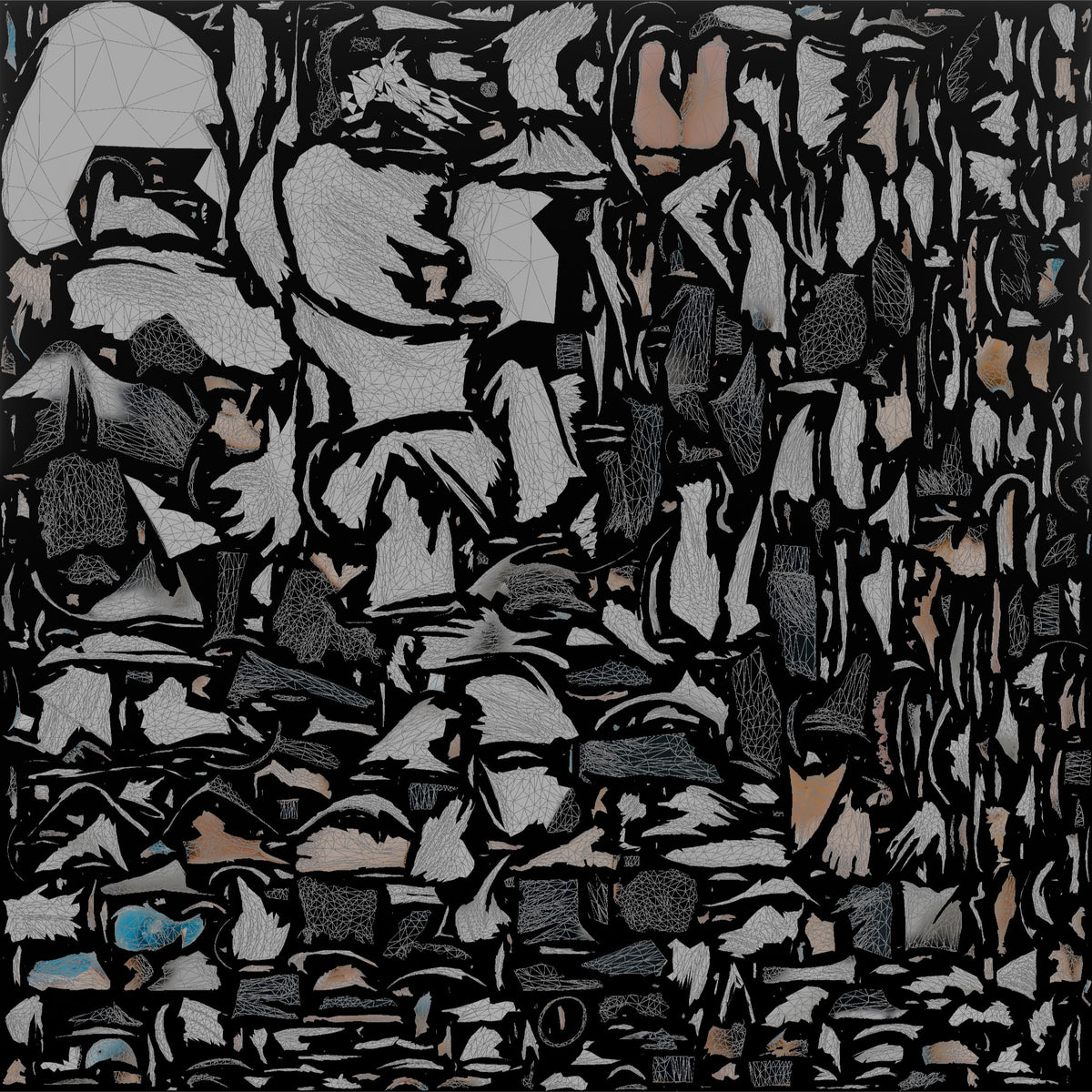 Spa Client Man Reclining Pose, Holding A Cold Eye Mask Near The Face - UV layout, base color map