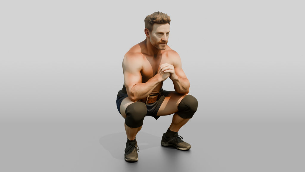 Muscular Man in Bodybuilding Shorts