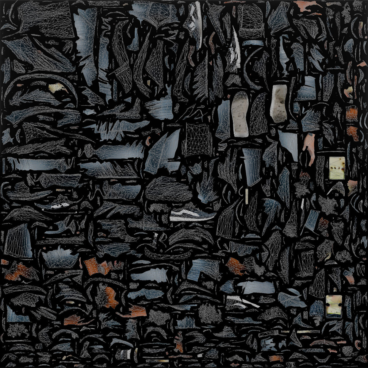 Black Man Texting in Black Windbreaker - UV layout, base color map