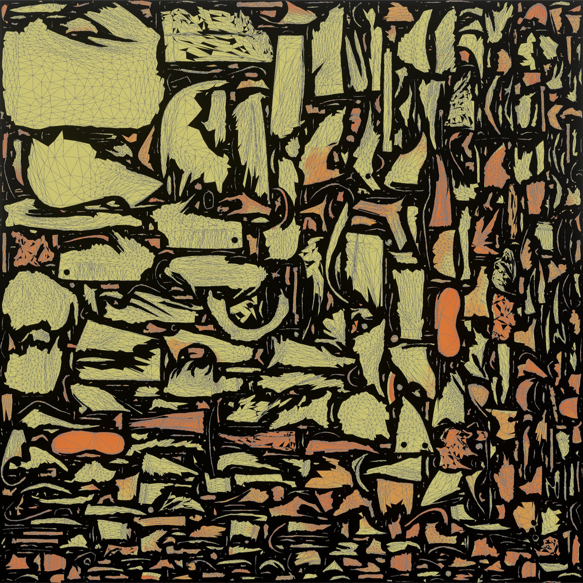 Grandmother Holding A Pair Of Knitting Needles And Yarn - UV layout, metallic roughness map