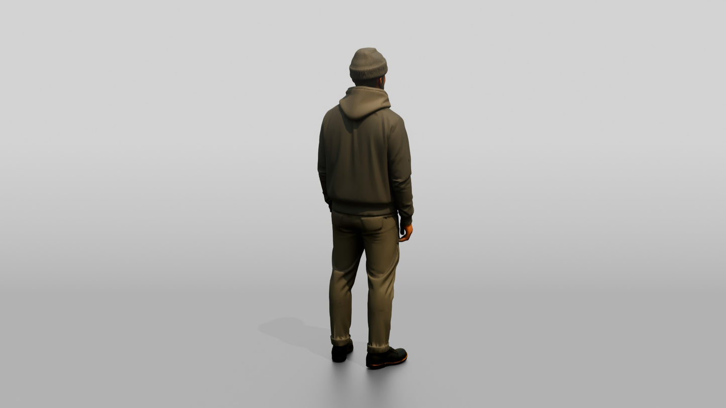 African-American Man in Heavy Hoodie and Bomber Jacket