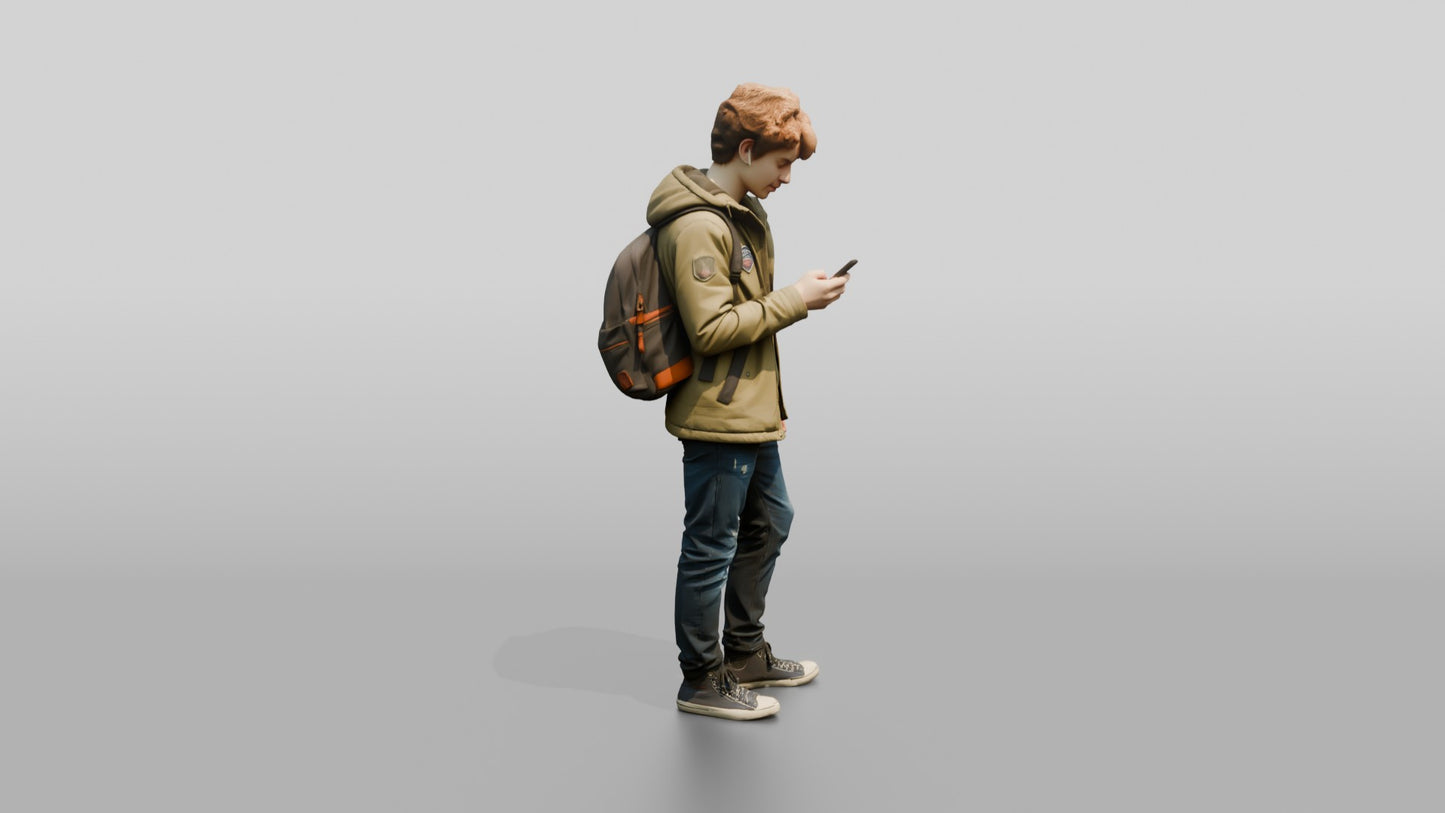 Teenage Boy Navigating with Phone