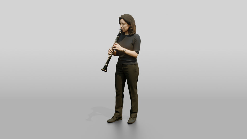 Clarinetist Playing Black Clarinet