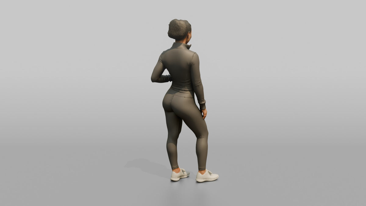 Fitness Influencer Woman Standing At A Slight Angle - 3D character model, view 3