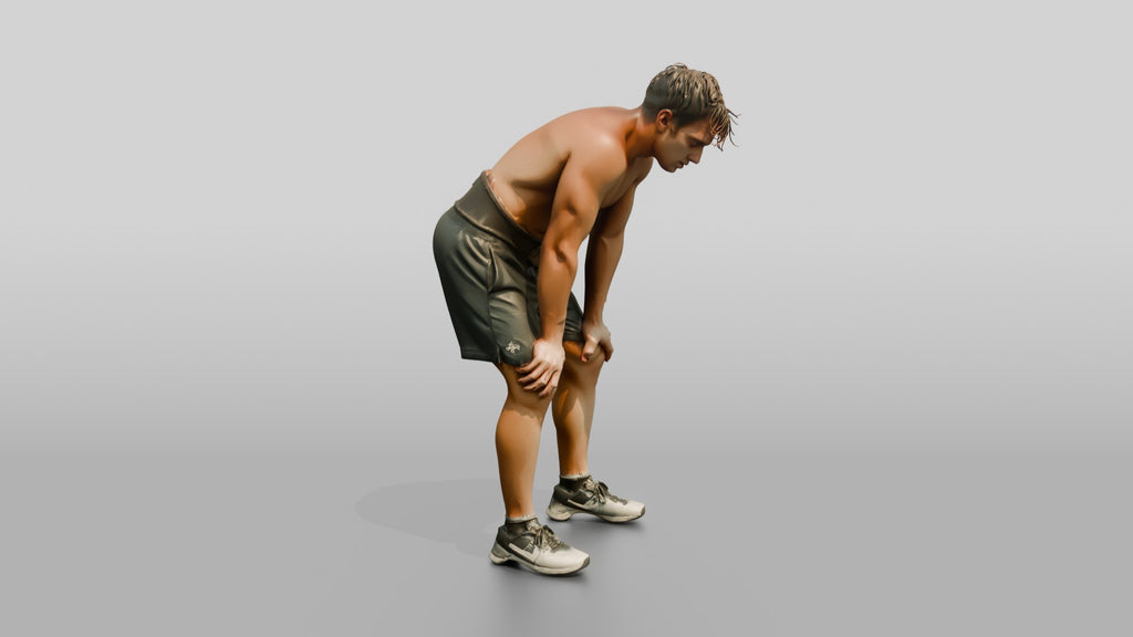 Man Catching Breath After Workout