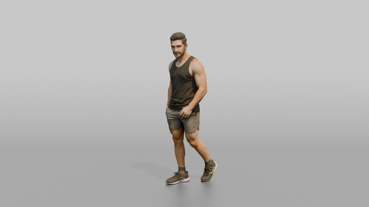 Fitness Influencer Man Standing Casually With A Slight Forward Lean - 3D character model, view 4