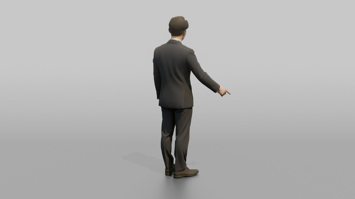 Black Flight Attendant Pouring Tea into a Cup - 3D character model, view 3
