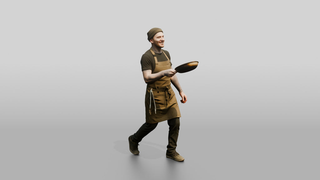 Line Cook Flipping a Pancake