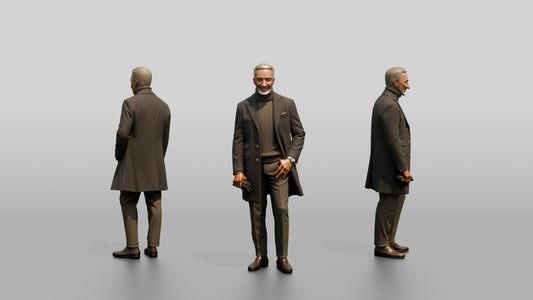 African-American Gentleman in Tailored Winter Jacket