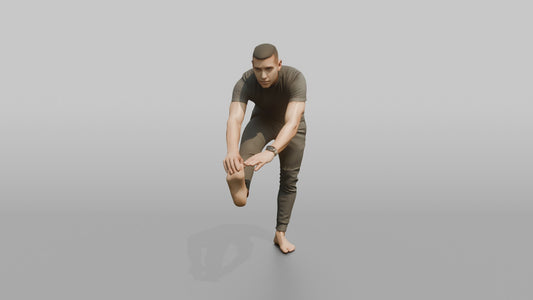Fitness Influencer Man Holding A Standing Hamstring Stretch - 3D character model
