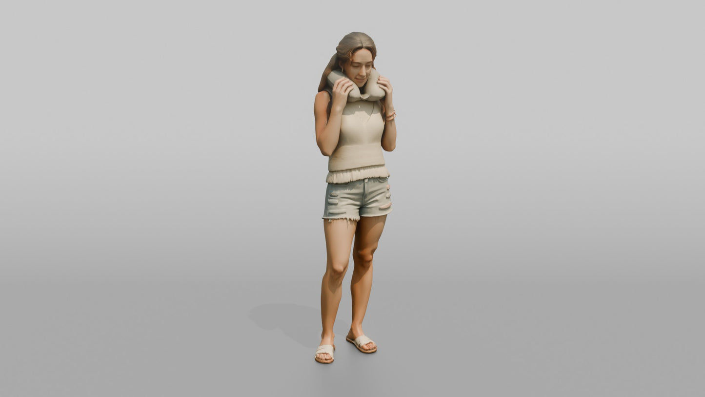 Vacationer Wearing Crochet Summer Top And Shorts
