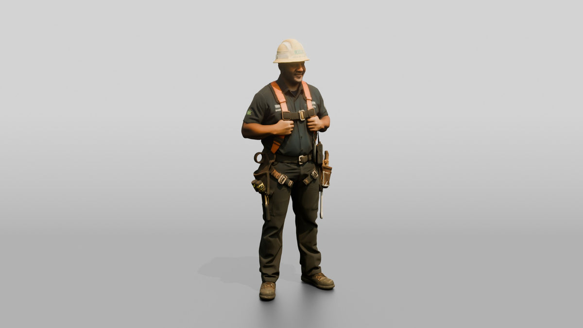 Construction Worker Man 83 - 3D character model, view 1
