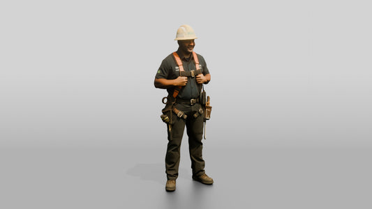 Construction Worker Man 83 - 3D character model, view 1