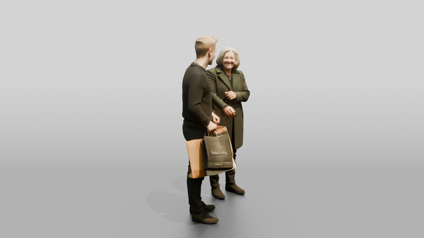 Norwegian Man Helping a Shopper with Bags
