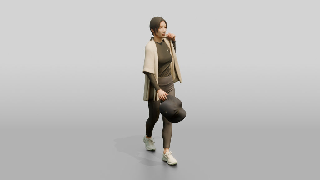 Woman Lifting Linen Cover-Up Off Shoulders