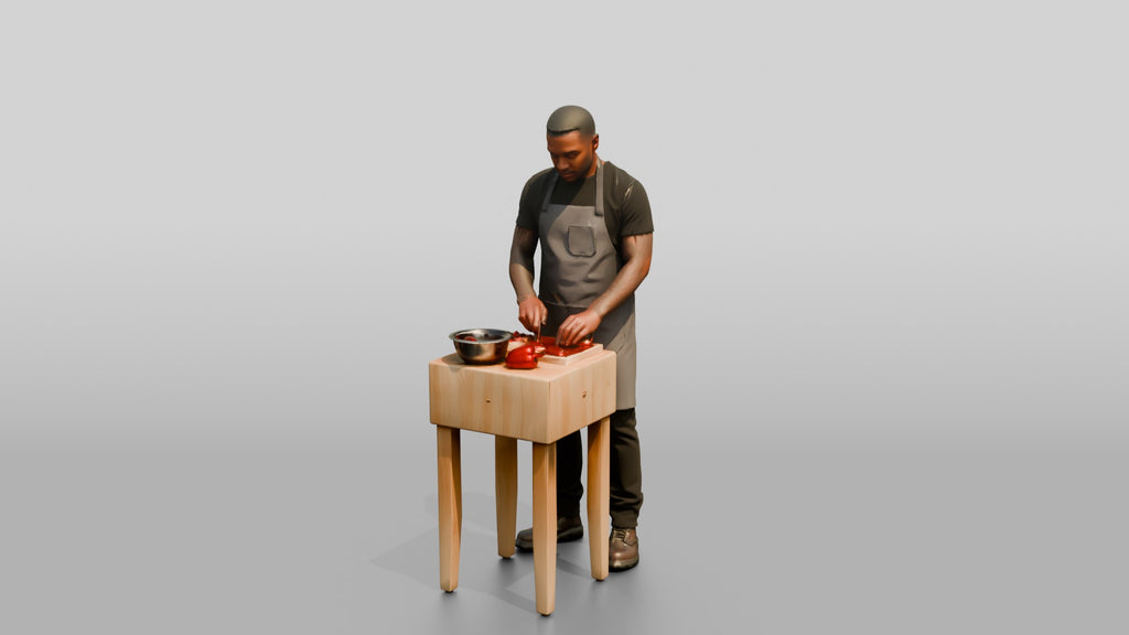 Chef Chopping Bell Peppers