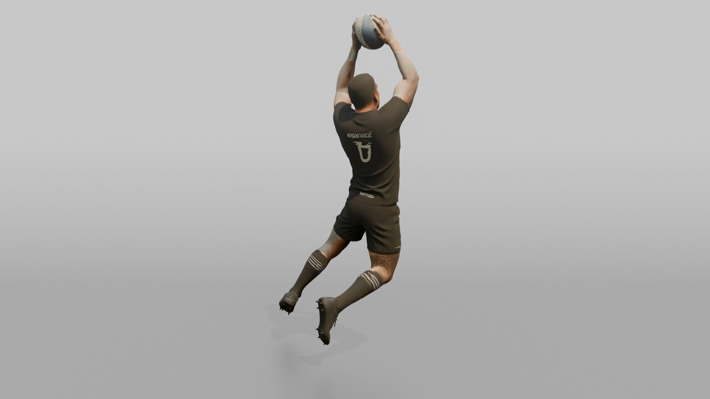 Maori Jumper Catching a Lineout Ball at the Apex